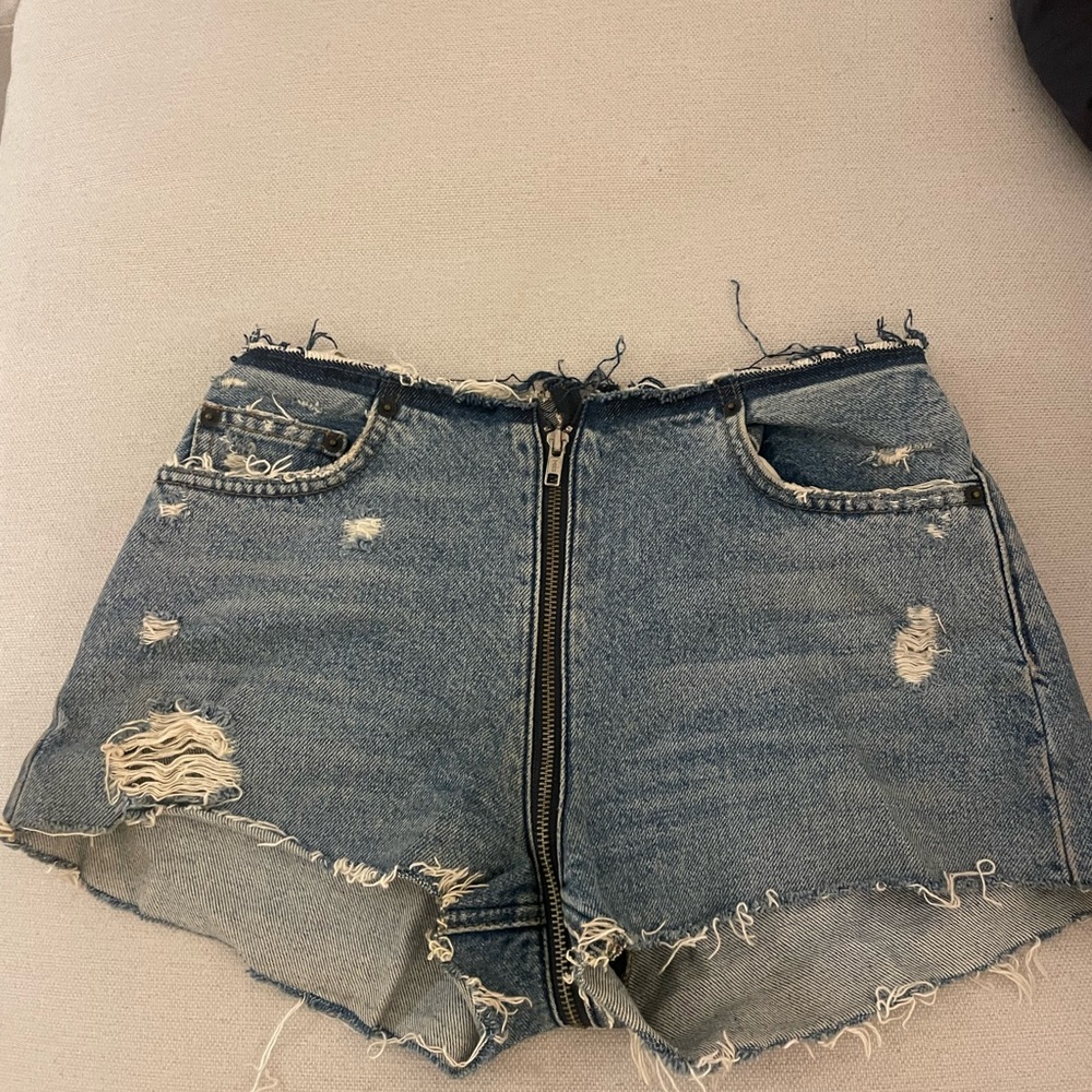 Reformation Zipper Jean Shorts